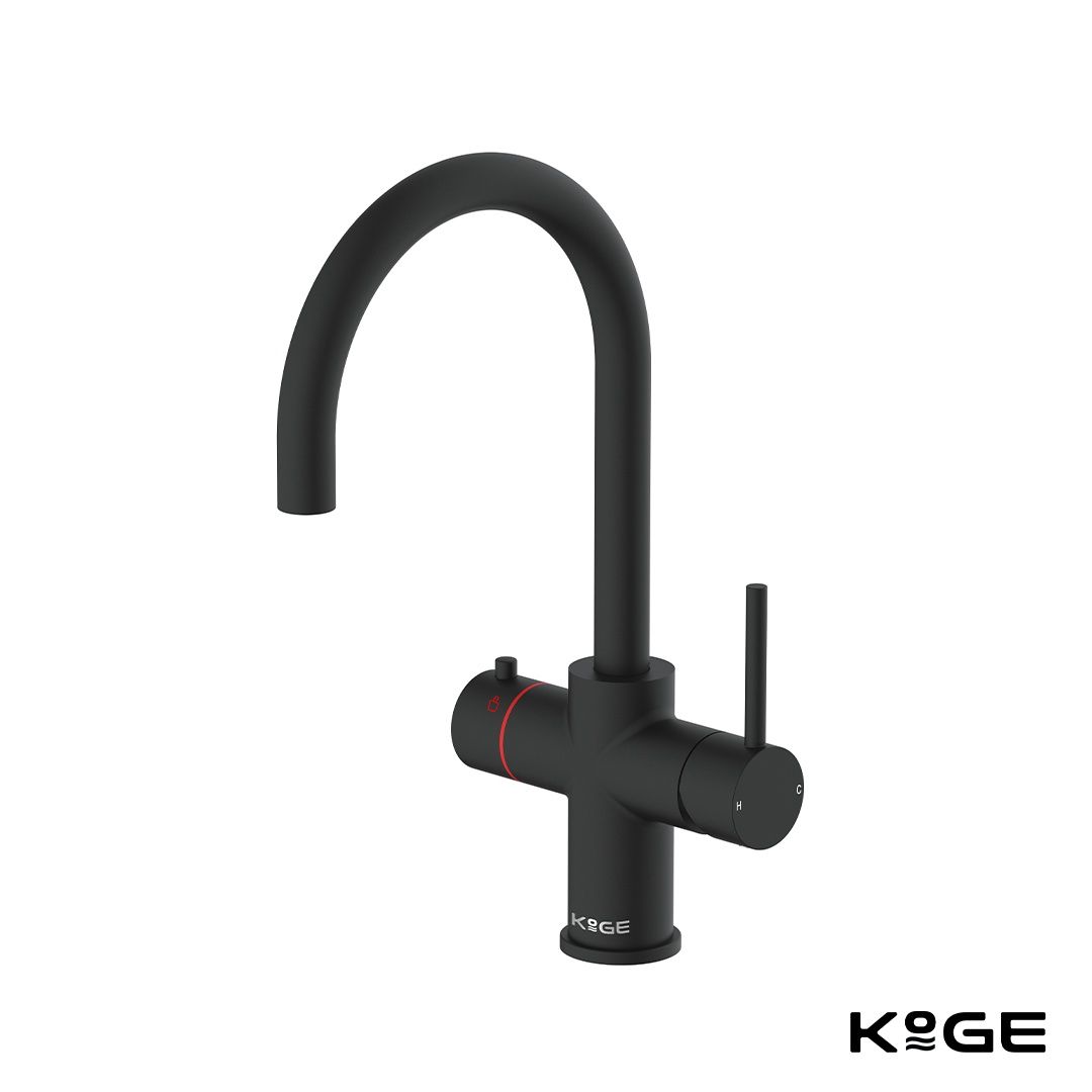Scudo KoGE 3-in-1 Swan Spout Hot Water Tap | Matte Black HOT002