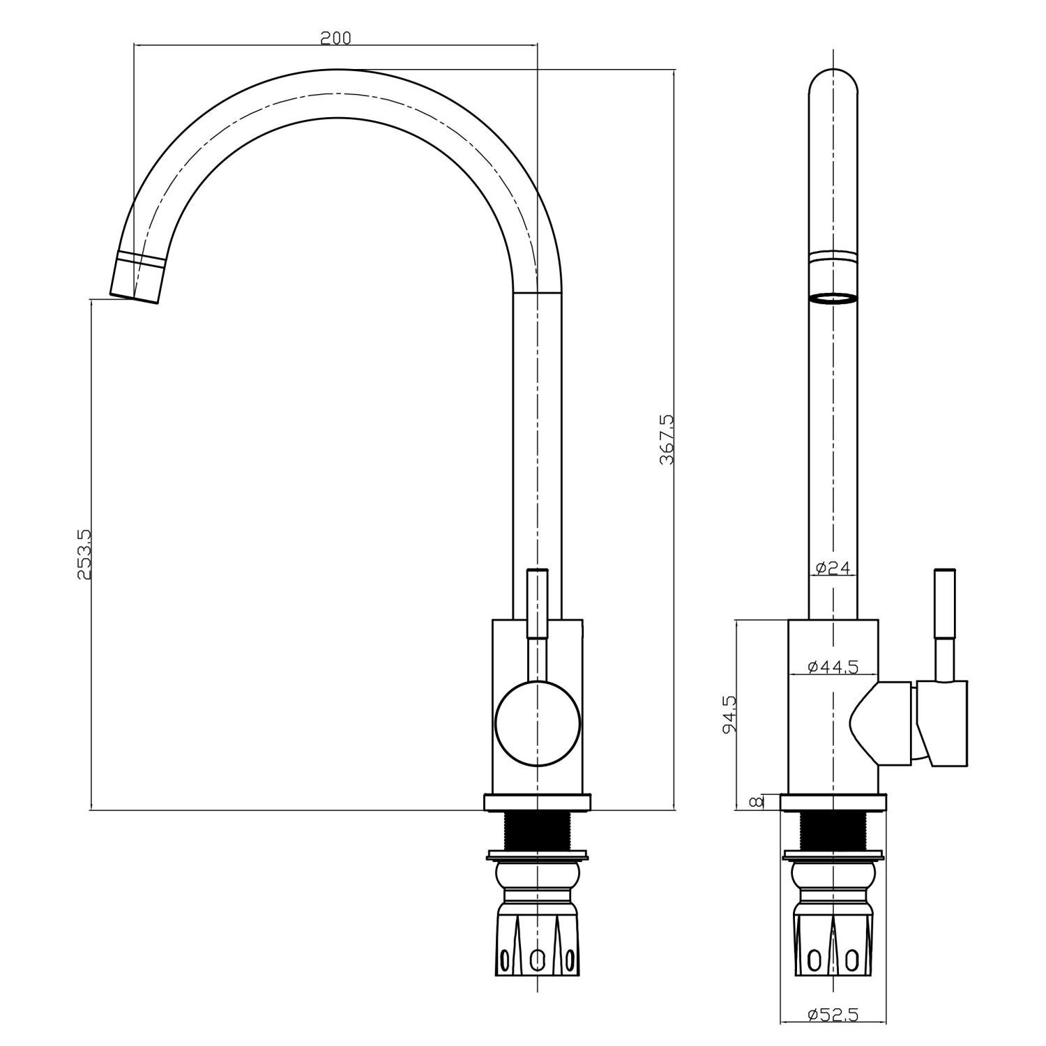 Scudo Manhattan Brushed Brass Kitchen Mixer Tap KT44