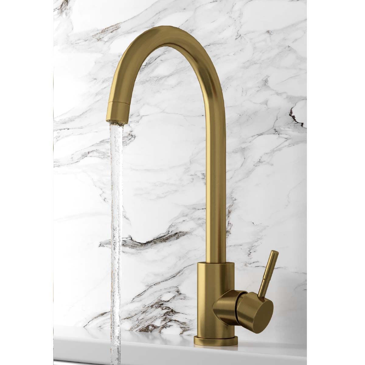 Scudo Manhattan Brushed Brass Kitchen Mixer Tap KT44