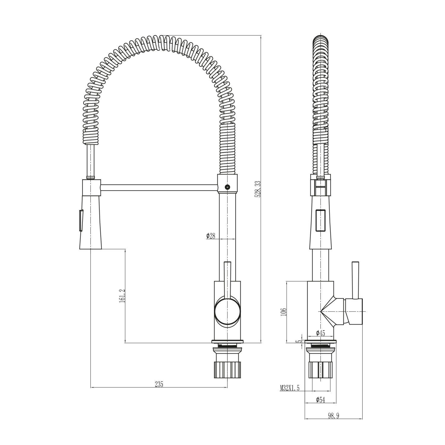 Scudo Tirare Kitchen Tap – Brushed Nickel NICK38