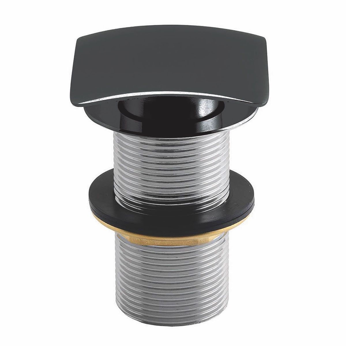 Scudo Black Square Unslotted Sprung Basin Waste BLACK095