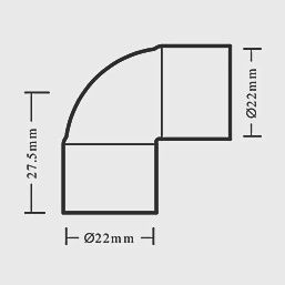 Copper End Feed Equal 90° Elbows 22mm 10 Pack 37101