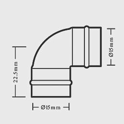 Copper Solder Ring Equal 90° Elbows 15mm 10 Pack 73435