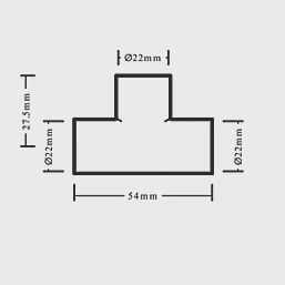 Copper End Feed Equal Tees 22mm 10 Pack 69906