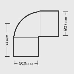 Copper End Feed Equal 90° Elbows 28mm 10 Pack 87390