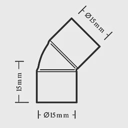 Copper End Feed Equal 135° Elbows 15mm 10 Pack 84993