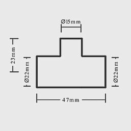 Copper End Feed Reducing Tees 22mm x 22mm x 15mm 10 Pack 88871