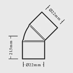 Copper End Feed Equal 135° Elbows 22mm 10 Pack 60725