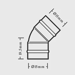 Copper Solder Ring Equal 135° Elbow 15mm 38267
