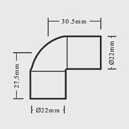 Copper End Feed Equal 90° Street Elbows 22mm 2 Pack 49852