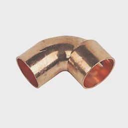 Copper End Feed Equal 90° Street Elbows 22mm 2 Pack 49852