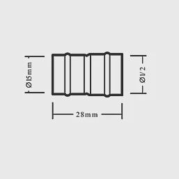 Copper Solder Ring Adapting Couplers 15mm x 1/2&quot; 2 Pack 69948