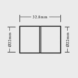 Copper End Feed Equal Couplers 22mm 2 Pack 47596