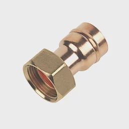 Copper Solder Ring Straight Tap Connectors 22mm x 3/4&quot; 2 Pack 36684