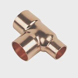 Copper End Feed Reducing Tee 22mm x 15mm x 22mm 85882