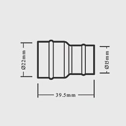 Copper Solder Ring Reducing Coupler 22mm x 15mm 75955