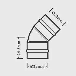 Copper Solder Ring Equal 135° Elbow 22mm 51617