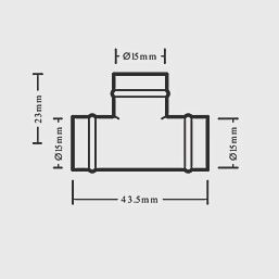 Copper Solder Ring Equal Tee 15mm 24131