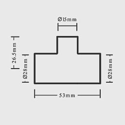 Copper End Feed Reducing Tee 28mm x 28mm x 15mm 58113