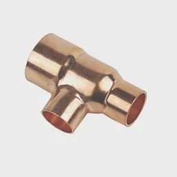 Copper End Feed Reducing Tee 22mm x 15mm x 15mm 97331