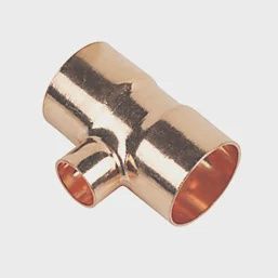 Copper End Feed Reducing Tee 28mm x 28mm x 15mm 58113