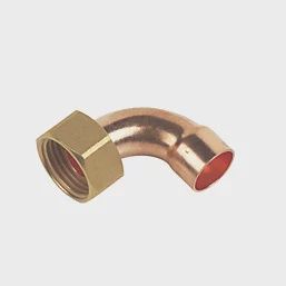 Copper End Feed Angled Tap Connector 15mm x 1/2&quot; 63335