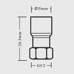 Copper End Feed Straight Tap Connector 15mm x 1/2&quot; 23555