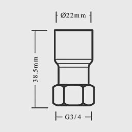 Copper End Feed Straight Tap Connector 22mm x 3/4&quot; 57405