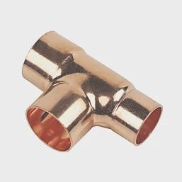 Copper End Feed Reducing Tee 28mm x 22mm x 28mm 42371