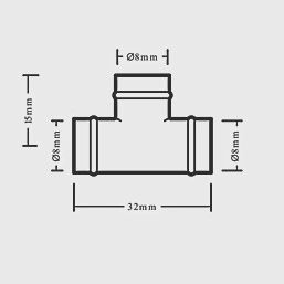 Copper Solder Ring Equal Tee 8mm 64831