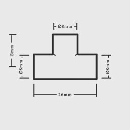 Copper End Feed Equal Tee 8mm 49157