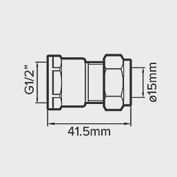 Brass Compression Adapting Female Coupler 15mm x 1/2&quot; 93992