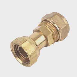 Brass Compression Straight Tap Connector 15mm x 1/2&quot; 58294