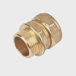 Brass Compression Adapting Male Coupler 22mm x 3/4&quot; 63073