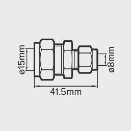 Brass Compression Reducing Coupler 15mm x 8mm 45857