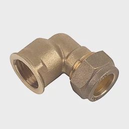 Brass Compression Adapting 90° Female Elbow 15mm x 1/2&quot; 55471