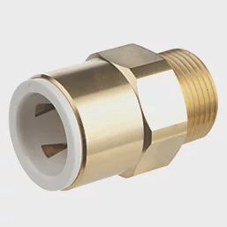 Twistloc Brass Push-Fit Adapting Male Pipe Fitting Adaptor 15mm x 1/2&quot; 850KR