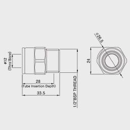 Twistloc Brass Push-Fit Adapting Male Pipe Fitting Adaptor 15mm x 1/2&quot; 850KR