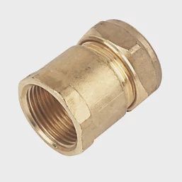 Brass Compression Adapting Female Coupler 22mm x 3/4&quot; 81402