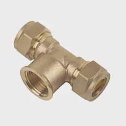 Brass Compression Adapting Tee 15mm x 15mm x 1/2&quot; 94799