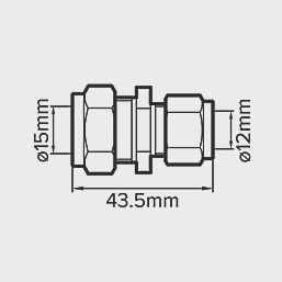 Brass Compression Reducing Coupler 15mm x 12mm 88346