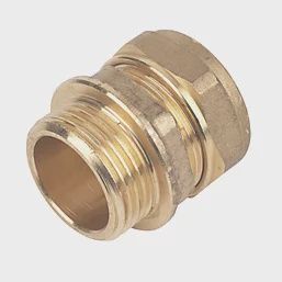 Brass Compression Adapting Male Coupler 28mm x 1&quot; 96008