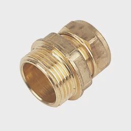 Brass Compression Adapting Male Coupler 22mm x 1&quot; 61955