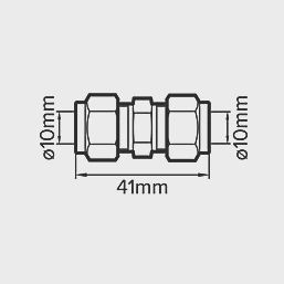 Brass Compression Equal Coupler 10mm 37293