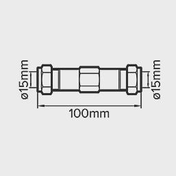 Brass Compression Pipe Repair Fitting 15mm 85529