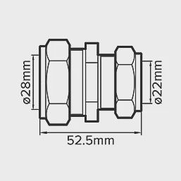 Brass Compression Reducing Coupler 28mm x 22mm 47096