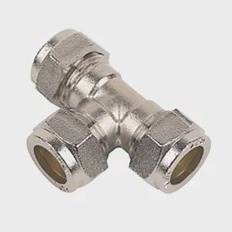 Brass Compression Equal Tee 15mm 21800