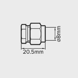 Brass Compression Stop End 8mm 34489