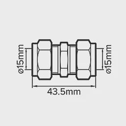 Brass Compression Equal Coupler 15mm 79889