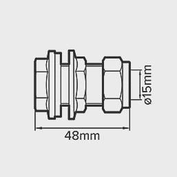 Brass Compression Tank Connector 15mm 82376